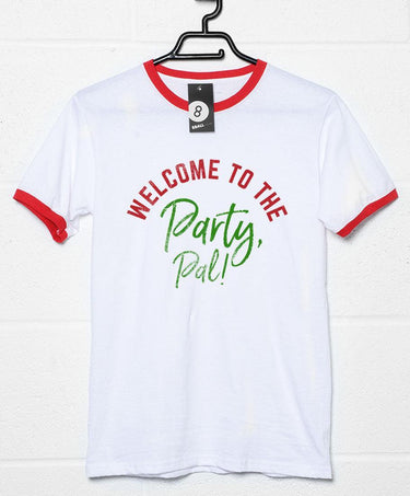 McClane Quote Party Welcoming Ringer Mens Graphic T-Shirt 8Ball